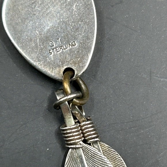 Vintage Sterling Signed QT Handmade Native Heshei Bead Bear Claw Necklace - Picture 6 of 7